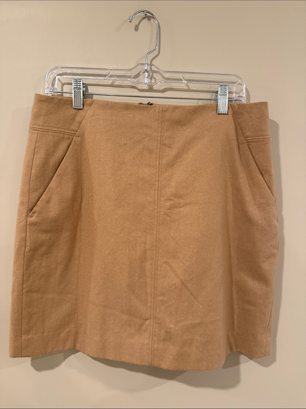 Loft Classic Camel Straight Skirt with Pockets